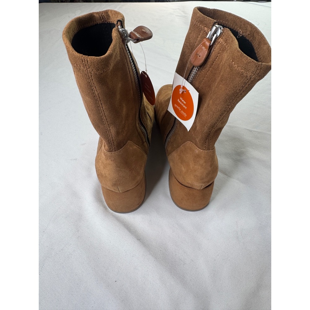 Gentle Souls Kenneth Cole Eliza Cognac Brown Water Resistant Suede Boots 9 - Picture 6 of 12
